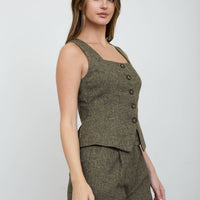 Cora Tweed Peplum Vest