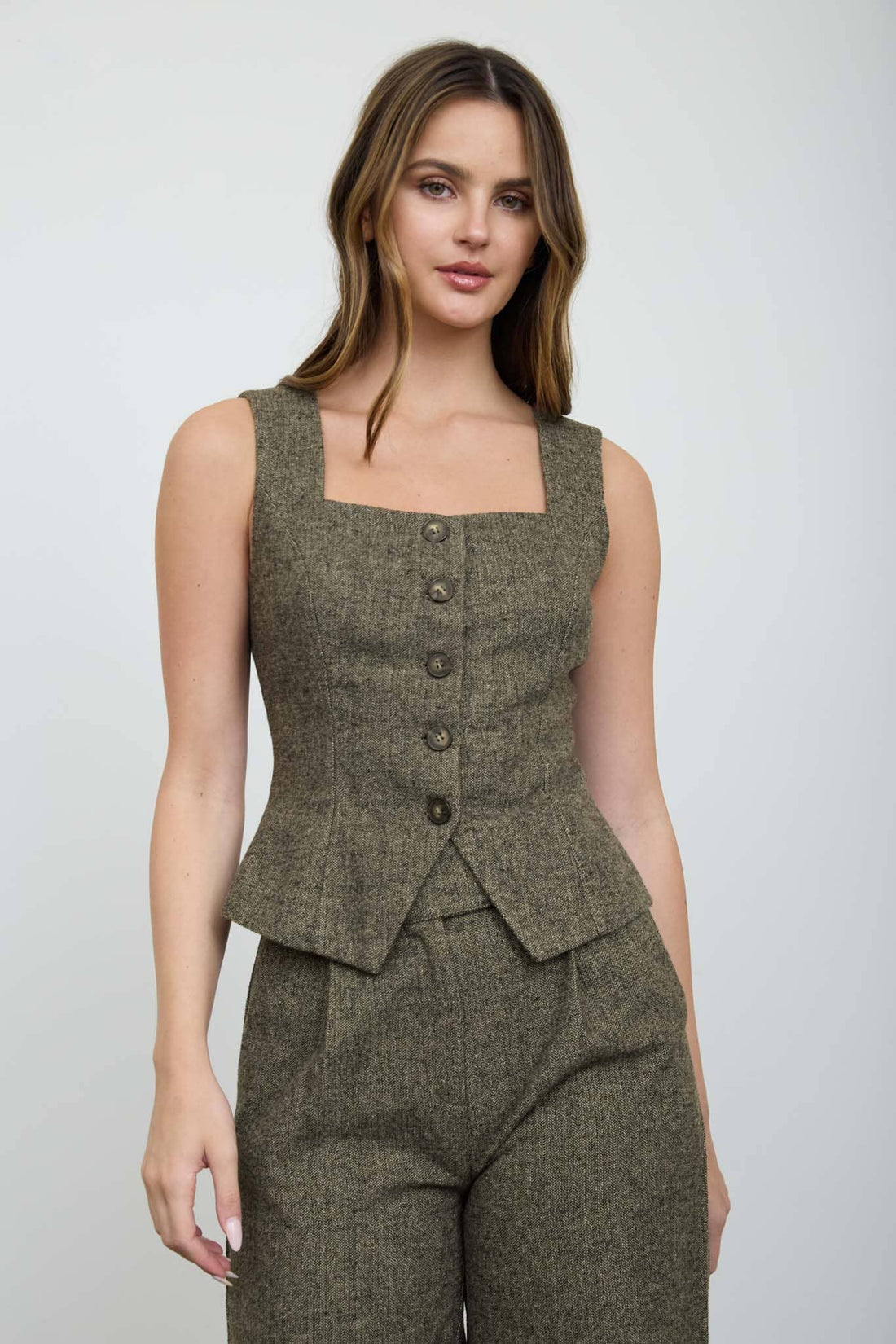 Cora Tweed Peplum Vest