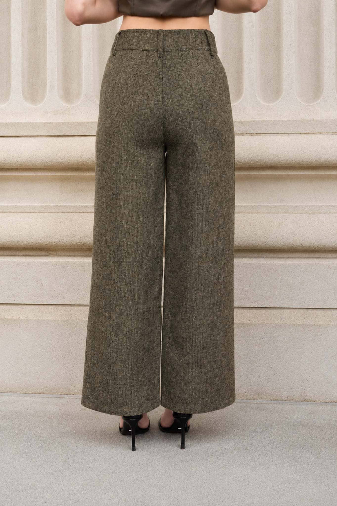 Cora Wide Leg Tweed Pants