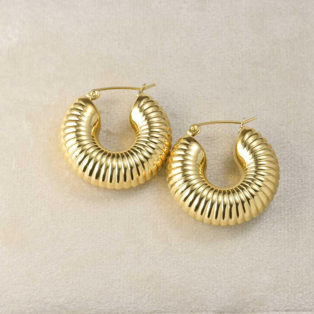 Chunky Tube Hoops - Waterproof Chunky Medium Hoop Earrings