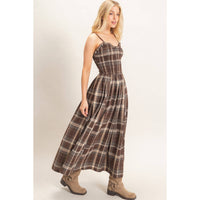 Amelia Plaid Maxi Dress
