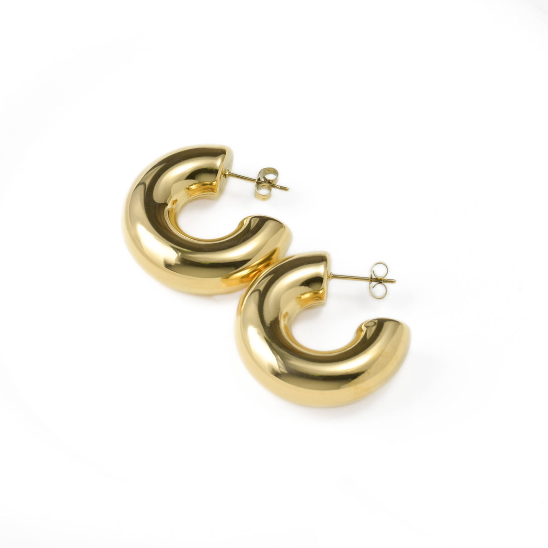 Chunky Tube Hoops - Waterproof Chunky Medium Hoop Earrings