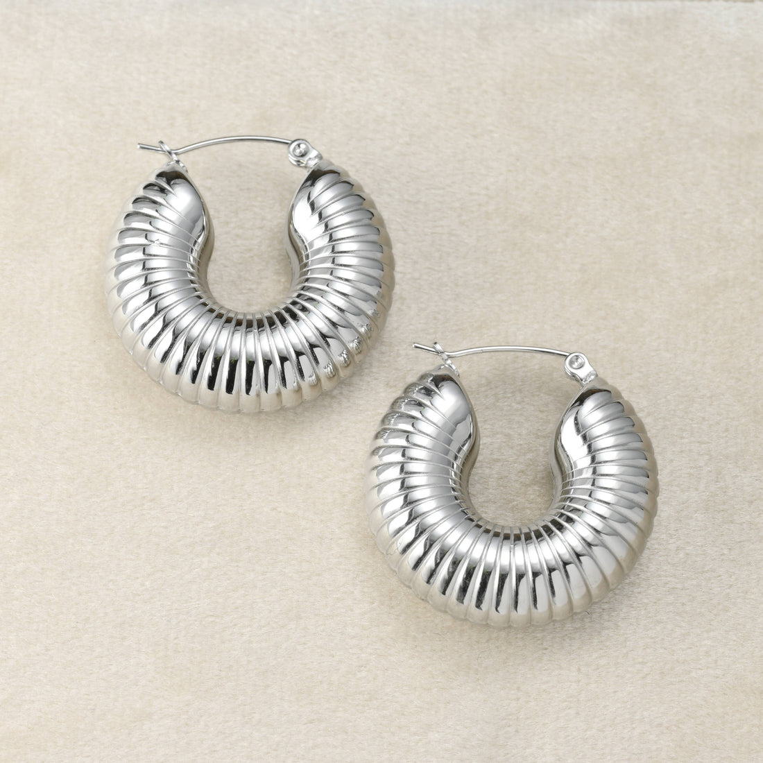 Chunky Tube Hoops - Waterproof Chunky Medium Hoop Earrings