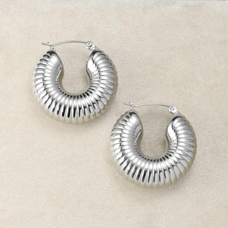 Chunky Tube Hoops - Waterproof Chunky Medium Hoop Earrings