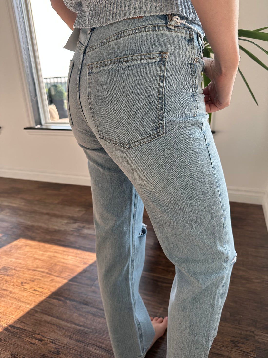 Willa Super High Waist Straight Leg Mom Fit The Clothesline Boutique